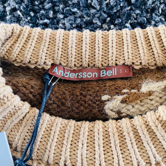 Andersson Bell BNWT Flower Intarsia Crew Neck Chunky Sweater Size Large RRP $500 - Picture 9 of 11